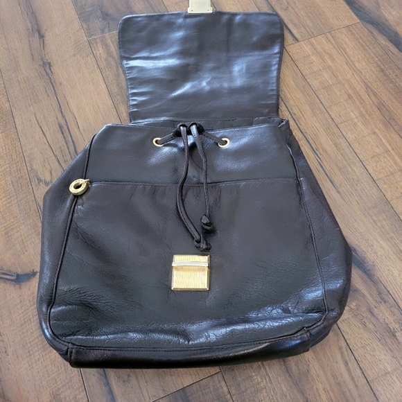 Perlina 90\'s Chocolate Brown‎ Leather Backpack main image 7